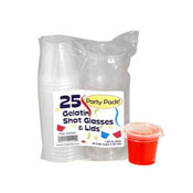 Party Essentials Clear 1.25 oz Shot Glasses and Lids