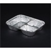 Durable Packaging 3-Compartment Oblong Aluminum Containers w/Foil Board Lids