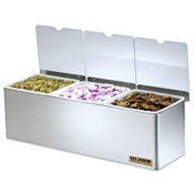 San Jamar Condiment Center w/3 Trays & Notched Lids