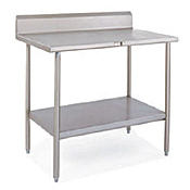 John Boos 30" x 120" Stainless Steel Work Table w/Backsplash & Undershelf
