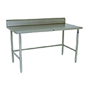 John Boos 30" x 96" Stainless Steel Work Table w/Backsplash & Open Base