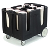 Carlisle Slate Adjustable Dish Dolly w/ 6 Dividers