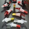 American Metalcraft 1-1/4 oz. Clear Base, Red Nozzle, No Collar Measured Pourer