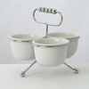 Culinaire Chrome 3 Bowl Condiment Stand with Bowls 