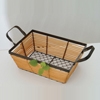 Culinaire Metal And Rattan Basket with Handles