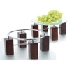 Culinaire Wood Risers with Chrome Ring Set