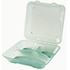 G.E.T. Clear 3-Compartment Eco-Clamshells with Curved Compartments