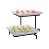Gourmet Display PP2322 Strata 2 Level Incline with Porcelain Platters