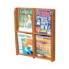 H.Wilson WMA4 Oak 4 Pocket Wall Lit Rack