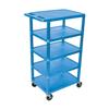 Luxor BC50 5 Shelf Plastic Medium Utility Cart