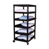 Luxor BC60-B 6 Shelf Plastic Utility Cart