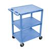 Luxor HE34 3 Shelf Small Utility Cart