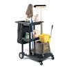 Luxor JCB30-B 3 Shelf Janitor Cart with Nylon Trash Bag