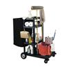 Luxor JCB40-B 4 Shelf Janitor Cart with Nylon Trash Bag