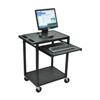 Luxor LEMSS-B Endura Computer Cart 2 Shelf and Tray