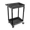 Luxor STC11-B 2 Shelf Plastic Tub Utility Cart