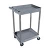 Luxor STC11-G 2 Shelf Plastic Tub Utility Cart