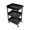 Luxor STC111-B 3 Shelf Plastic Tub Utility Cart