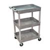 Luxor STC111-G 3 Shelf Plastic Tub Utility Cart