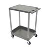 Luxor STC21-G 2 Shelf Plastic Tub Utility Cart