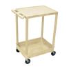 Luxor STC21-P 2 Shelf Plastic Tub Utility Cart