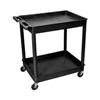 Luxor TC11-B 2 Shelf Plastic Tub Utility Cart