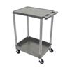 Luxor TC21-G 2 Shelf Plastic Tub Utility Cart