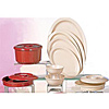 Thunder Group NS608T Nustone Tan Tortilla Servers with Lids