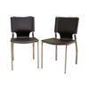 Wholesale Interiors ALC-1083-BR Dark Brown Leather Dining Chair with Chrome Frame Set
