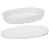 CorningWare French White 23-oz Oval Bakeware w/ Cover