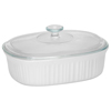 CorningWare French White 2-1/2-qt Oval Casserole w/ Glass Cover