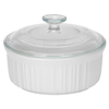 CorningWare French White 1-1/2-qt Round Casserole w/ Glass Cover