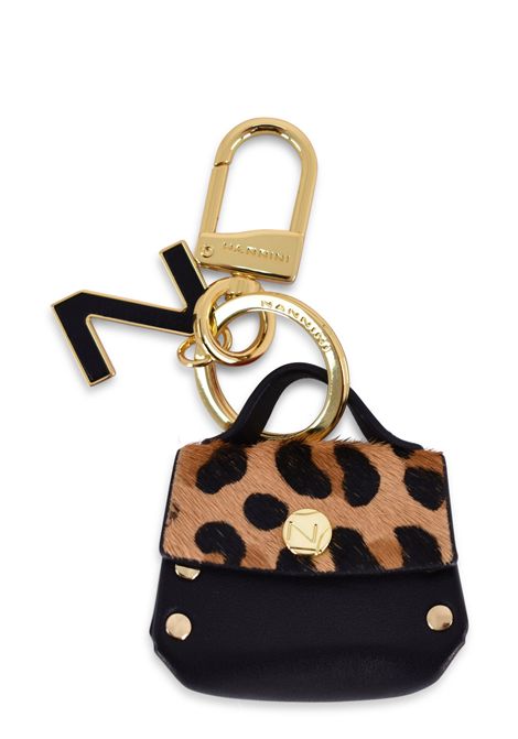  NANNINI | Portachiavi | 16349LEOLEOPARDO CUOIO/NERO/ROSSO