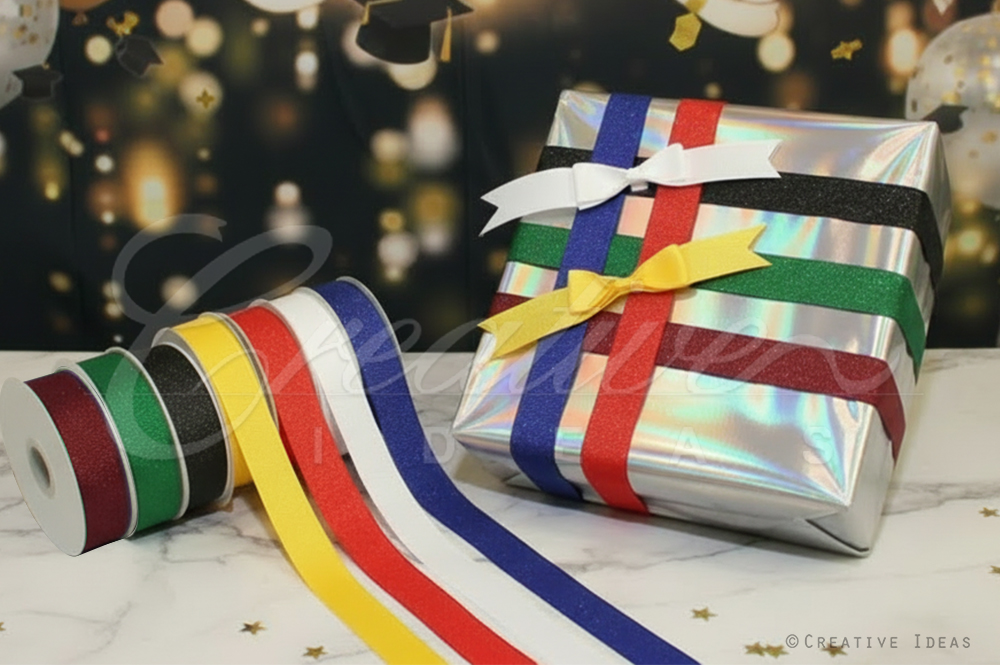 Glitter Grosgrain Ribbons - 10 Yards