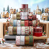 2 1/2" X'MAS RIBBONS ASSORTED-50 YDS (Assorted)
