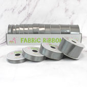 12 ROLLS SATIN RIBBONS MULTIPLE SIZE & PUT-UP (Silver)