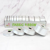 12 ROLLS SATIN RIBBONS MULTIPLE SIZE & PUT-UP (White)