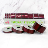 12 ROLLS SATIN RIBBONS MULTIPLE SIZE & PUT-UP (Wine)