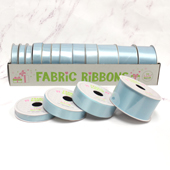 12 ROLLS SATIN RIBBONS MULTIPLE SIZE & PUT-UP (Light Blue)