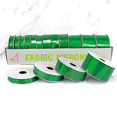 12 ROLLS SATIN RIBBONS MULTIPLE SIZE & PUT-UP (Vibrant Green)