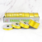 12 ROLLS SATIN RIBBONS MULTIPLE SIZE & PUT-UP (Daffodil)