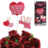 3 PCS LOVE PLAYING CARD STICK PROPS-SET (Red/Pink)
