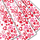 22" X 22" LOVE TEXT FLORAL WRAP-20 PCS (White/Red)