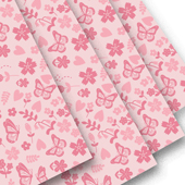 22" X 22" BUTTERFLY FLORAL PATTERN FLORAL WRAP-20 PCS (Pink)