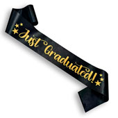 "JUST GRADUATED" SASH-PC (Black/Gold)
