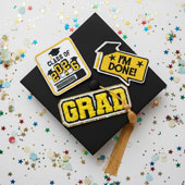 4 PCS GRAD, CLASS 2026 EMBROIDERY PATCHES-SET (Assorted)