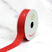 7/8" GLITTER GROSGRAIN RIBBON-10 YDS (Red)