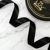 7/8" DOUBLE FACE SATIN-50 YDS (Black)