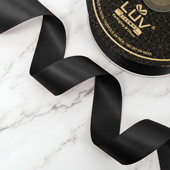1 1/2" DOUBLE FACE SATIN-25 YDS (Black)