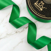 1 1/2" DOUBLE FACE SATIN-25 YDS (Vibrant Green)